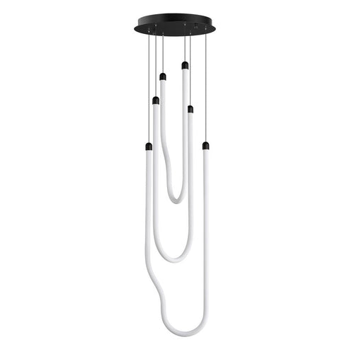 ET2 Solar Powered Soleil Multi Light Pendant in Black Finish Model: E24983-BK