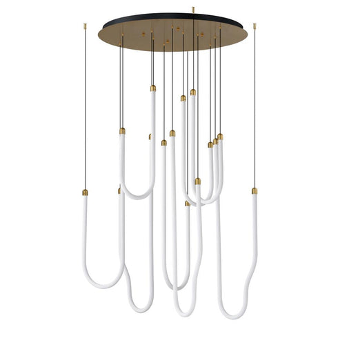 ET2 Solar Powered Soleil Multi Light Pendant in Black Finish Model: E24988-BK