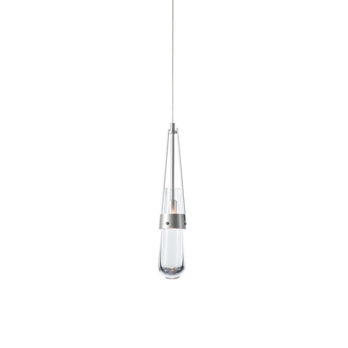 Hubbardton Forge 1 Light Link Blown Glass Low Voltage Mini Pendant in Vintage Platinum Finish Model: 161042-SKT-STND-82-YG0434