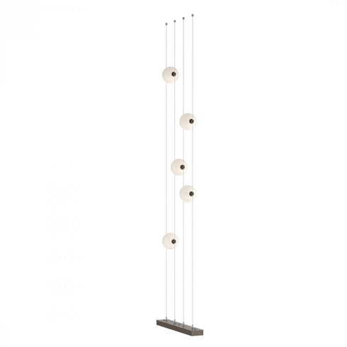 Hubbardton Forge Abacus 5 Light Floor to Ceiling Plug In LED Lamp in Bronze Finish Model: 289520-LED-STND-05-GG0668