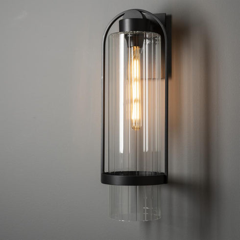 Hubbardton Forge Alcove Large Outdoor Sconce in Coastal Oil Rubbed Bronze Finish Model: 302557-SKT-14-FD0743