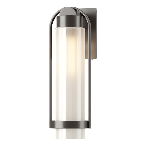 Hubbardton Forge Alcove Medium Outdoor Sconce in Coastal Oil Rubbed Bronze Finish Model: 302556-SKT-14-FD0742