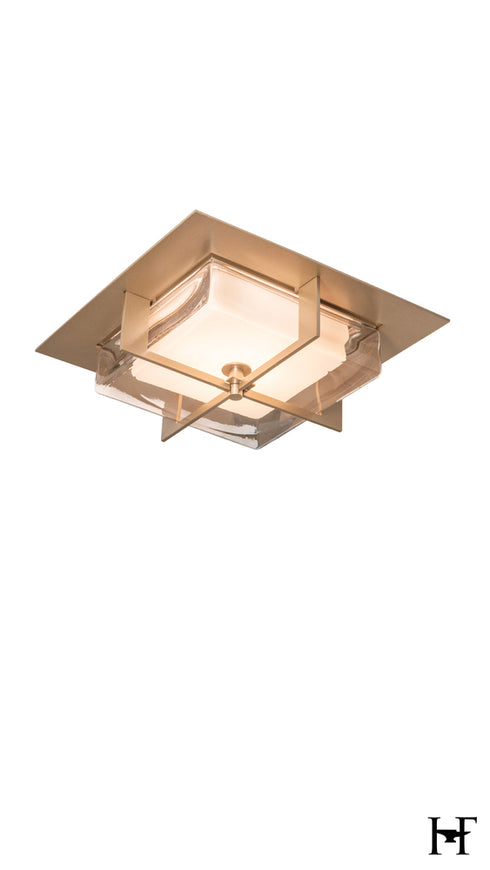 Hubbardton Forge Axis Flush Mount in Soft Gold Finish Model: 126400-LED-84-ZM0827