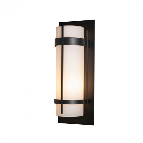Hubbardton Forge Banded Extra Large Outdoor Sconce in Coastal Oil Rubbed Bronze Finish Model: 305895-SKT-14-GG0240