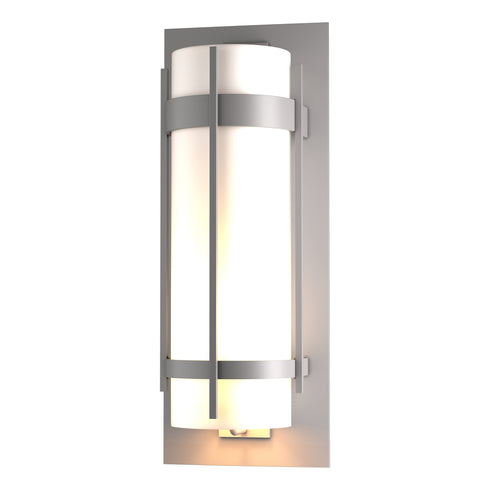 Hubbardton Forge Banded Extra Large Outdoor Sconce in Coastal Oil Rubbed Bronze Finish Model: 305895-SKT-14-GG0240