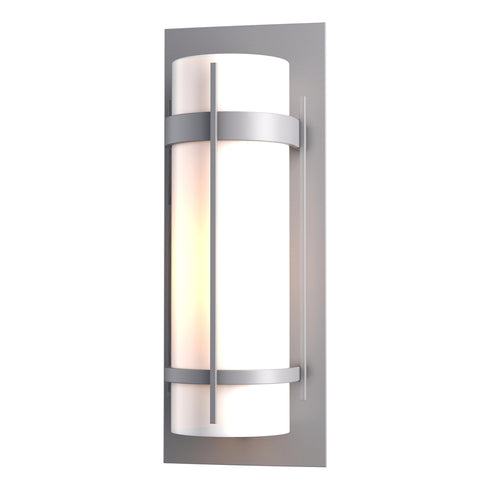 Hubbardton Forge Banded Large Outdoor Sconce in Coastal Oil Rubbed Bronze Finish Model: 305894-SKT-14-GG0037