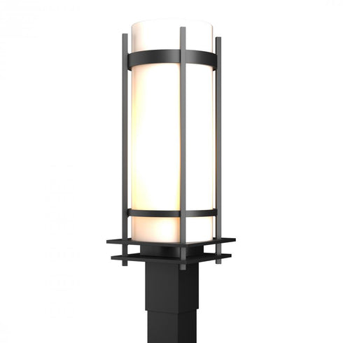 Hubbardton Forge Banded Outdoor Post Light in Coastal Oil Rubbed Bronze Finish Model: 345895-SKT-14-GG0040