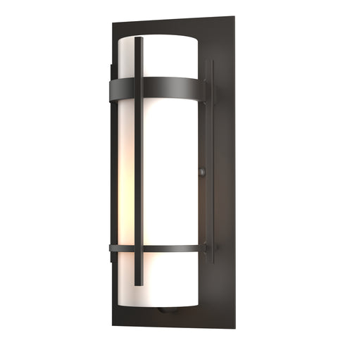 Hubbardton Forge Banded Outdoor Sconce in Coastal Oil Rubbed Bronze Finish Model: 305893-SKT-14-GG0034