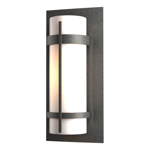 Hubbardton Forge Banded Outdoor Sconce in Coastal Oil Rubbed Bronze Finish Model: 305893-SKT-14-GG0034