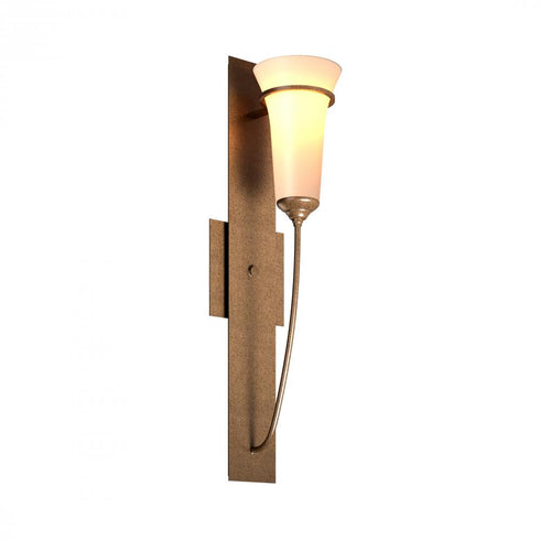 Hubbardton Forge Banded Wall Torch Sconce in Bronze Finish Model: 206251-SKT-05-GG0068