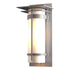 Hubbardton Forge Banded with Top Plate Large Outdoor Sconce in Coastal Oil Rubbed Bronze Finish Model: 305994-SKT-14-GG0037
