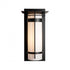 Hubbardton Forge Banded with Top Plate Large Outdoor Sconce in Coastal Oil Rubbed Bronze Finish Model: 305994-SKT-14-GG0037