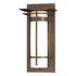 Hubbardton Forge Banded with Top Plate Small Outdoor Sconce in Coastal Oil Rubbed Bronze Finish Model: 305992-SKT-14-GG0066