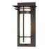 Hubbardton Forge Banded with Top Plate Small Outdoor Sconce in Coastal Oil Rubbed Bronze Finish Model: 305992-SKT-14-GG0066