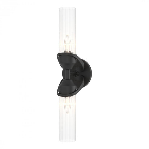 Hubbardton Forge Bow 2 Light Bath Sconce in Black Finish Model: 201346-SKT-10-ZM0634