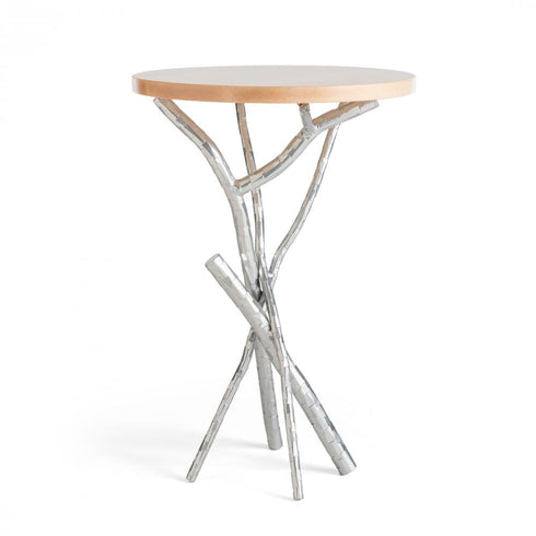 Hubbardton Forge Brindille Wood Top Accent Table in Sterling Finish Model: 750111-85-M1