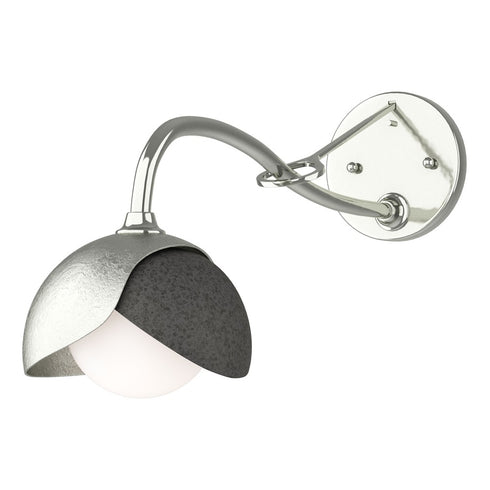 Hubbardton Forge Brooklyn 1 Light Double Shade Long Arm Sconce in Bronze Finish Model: 201377-SKT-05-02-GG0711