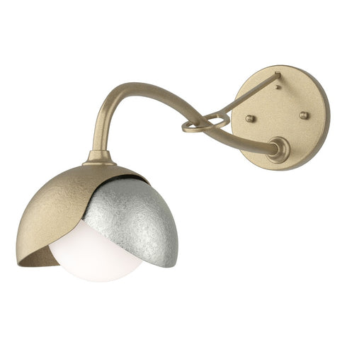 Hubbardton Forge Brooklyn 1 Light Double Shade Long Arm Sconce in Bronze Finish Model: 201377-SKT-05-02-GG0711