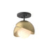Hubbardton Forge Brooklyn 1 Light Double Shade Semi Flush Model: 121377-SKT-10-82-GG0711