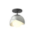 Hubbardton Forge Brooklyn 1 Light Double Shade Semi Flush Model: 121377-SKT-10-82-GG0711