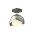Hubbardton Forge Brooklyn 1 Light Double Shade Semi Flush Model: 121377-SKT-14-05-GG0711