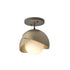 Hubbardton Forge Brooklyn 1 Light Double Shade Semi Flush Model: 121377-SKT-20-86-GG0711