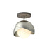 Hubbardton Forge Brooklyn 1 Light Double Shade Semi Flush Model: 121377-SKT-20-86-GG0711