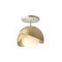 Hubbardton Forge Brooklyn 1 Light Double Shade Semi Flush Model: 121377-SKT-82-20-GG0711