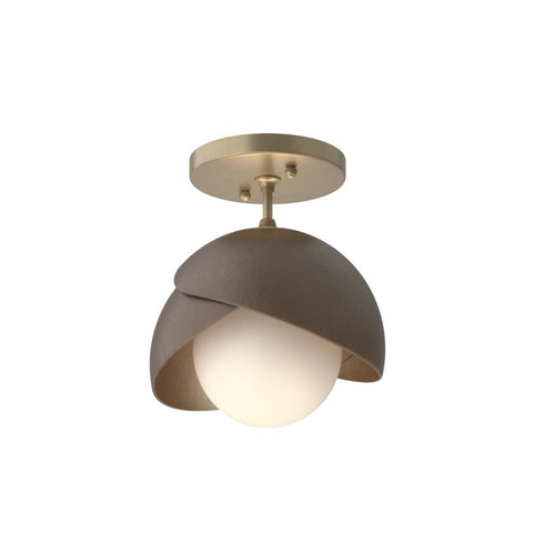 Hubbardton Forge Brooklyn 1 Light Double Shade Semi Flush Model: 121377-SKT-84-20-GG0711