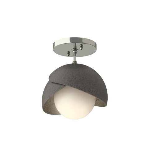 Hubbardton Forge Brooklyn 1 Light Double Shade Semi Flush Model: 121377-SKT-85-82-GG0711