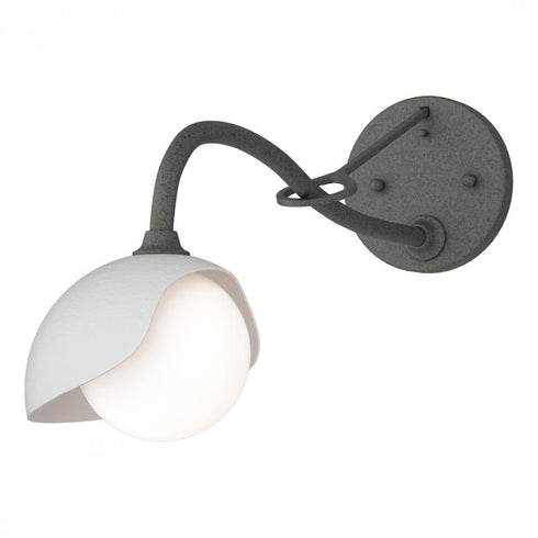 Hubbardton Forge Brooklyn 1 Light Single Shade Long Arm Sconce in Bronze Finish Model: 201376-SKT-05-02-GG0711