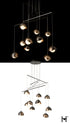 Hubbardton Forge Brooklyn 10 Light Double Shade Mobile Pendant in Dark Smoke Finish Model: 131155-SKT-STND-07-84-GG0711