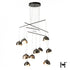 Hubbardton Forge Brooklyn 10 Light Double Shade Mobile Pendant in Dark Smoke Finish Model: 131155-SKT-STND-07-84-GG0711