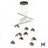 Hubbardton Forge Brooklyn 10 Light Double Shade Mobile Pendant in Dark Smoke Finish Model: 131155-SKT-STND-07-84-GG0711