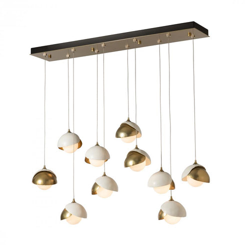 Hubbardton Forge Brooklyn 10 Light Double Shade Pendant Model: 131205-SKT-STND-07-89-GG0711