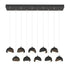 Hubbardton Forge Brooklyn 10 Light Double Shade Rectangular Model: 131205-SKT-STND-14-05-GG0711