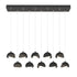 Hubbardton Forge Brooklyn 10 Light Double Shade Rectangular Model: 131205-SKT-STND-14-05-GG0711