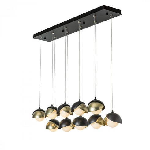 Hubbardton Forge Brooklyn 10 Light Double Shade Rectangular Model: 131205-SKT-STND-14-05-GG0711