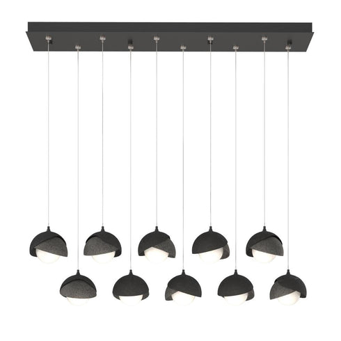 Hubbardton Forge Brooklyn 10 Light Double Shade Rectangular Model: 131205-SKT-STND-14-05-GG0711