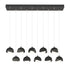 Hubbardton Forge Brooklyn 10 Light Double Shade Rectangular Model: 131205-SKT-STND-14-05-GG0711