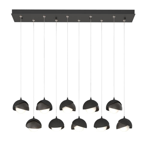 Hubbardton Forge Brooklyn 10 Light Double Shade Rectangular Model: 131205-SKT-STND-14-05-GG0711