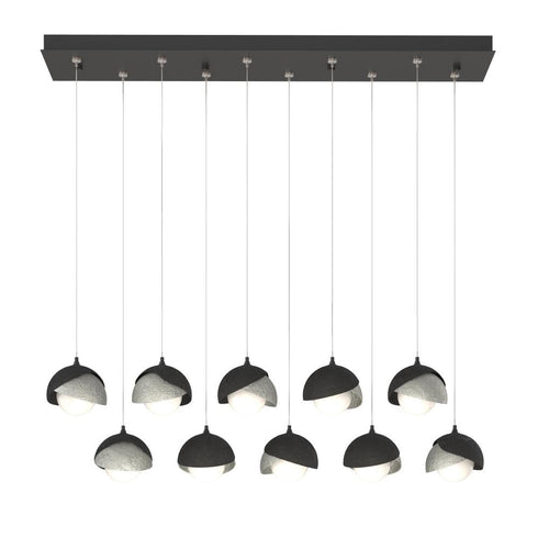 Hubbardton Forge Brooklyn 10 Light Double Shade Rectangular Model: 131205-SKT-STND-14-05-GG0711