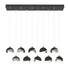 Hubbardton Forge Brooklyn 10 Light Double Shade Rectangular Model: 131205-SKT-STND-14-05-GG0711