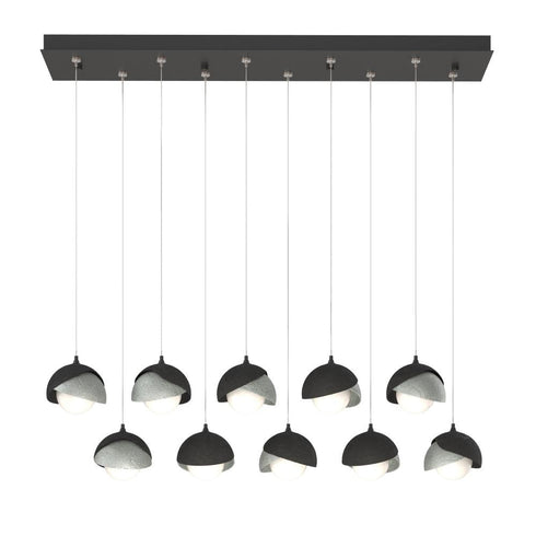 Hubbardton Forge Brooklyn 10 Light Double Shade Rectangular Model: 131205-SKT-STND-14-05-GG0711