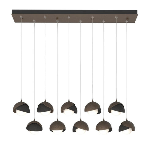 Hubbardton Forge Brooklyn 10 Light Double Shade Rectangular Model: 131205-SKT-STND-14-05-GG0711