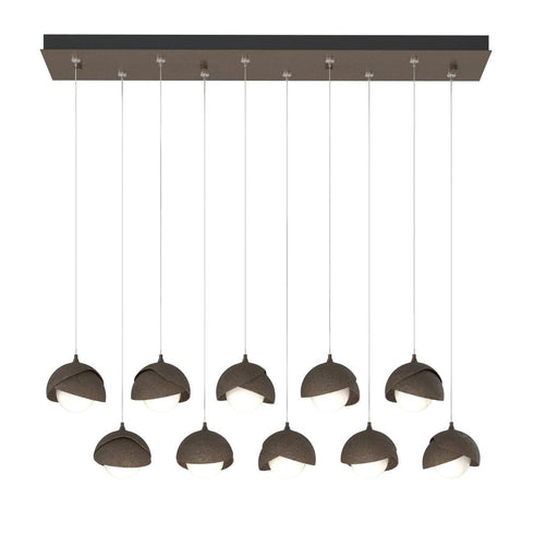 Hubbardton Forge Brooklyn 10 Light Double Shade Rectangular Model: 131205-SKT-STND-14-05-GG0711