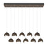Hubbardton Forge Brooklyn 10 Light Double Shade Rectangular Model: 131205-SKT-STND-14-05-GG0711