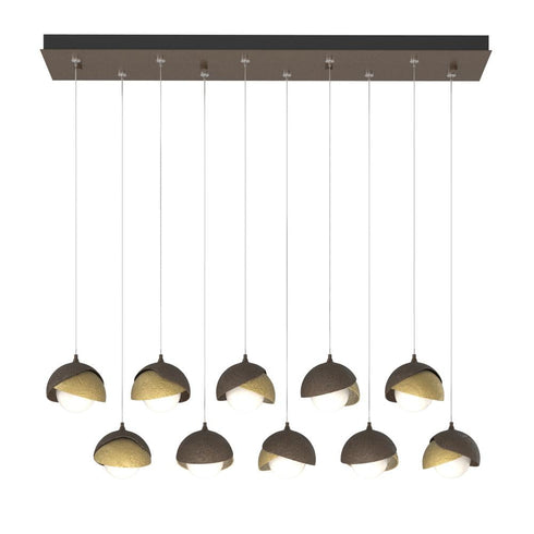 Hubbardton Forge Brooklyn 10 Light Double Shade Rectangular Model: 131205-SKT-STND-14-05-GG0711