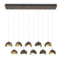 Hubbardton Forge Brooklyn 10 Light Double Shade Rectangular Model: 131205-SKT-STND-14-05-GG0711