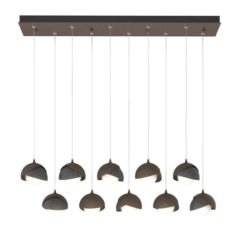 Hubbardton Forge Brooklyn 10 Light Double Shade Rectangular Model: 131205-SKT-STND-14-05-GG0711
